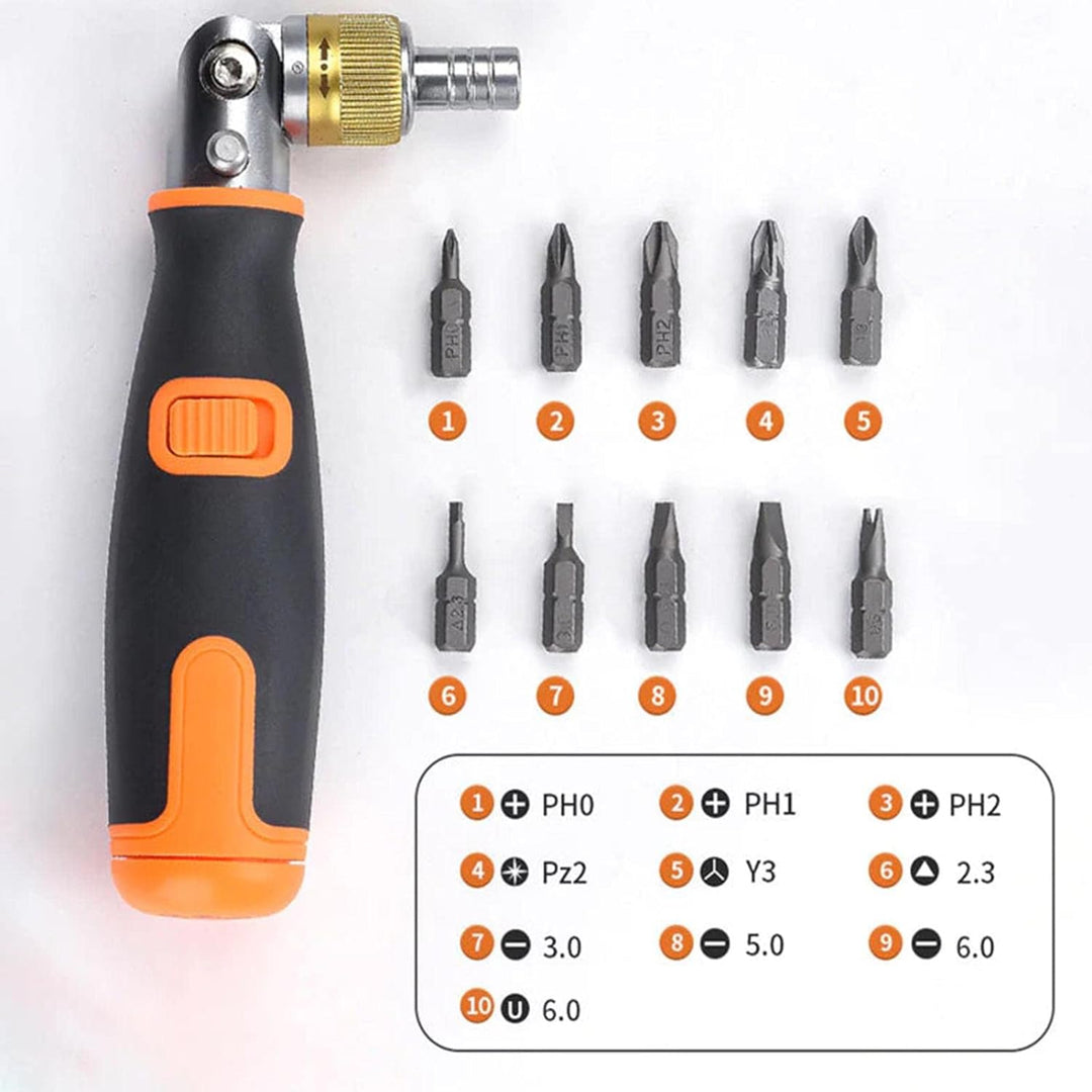 ToolFlex - Juego Completo de Destornilladores de Carraca Portátiles 10 en 1