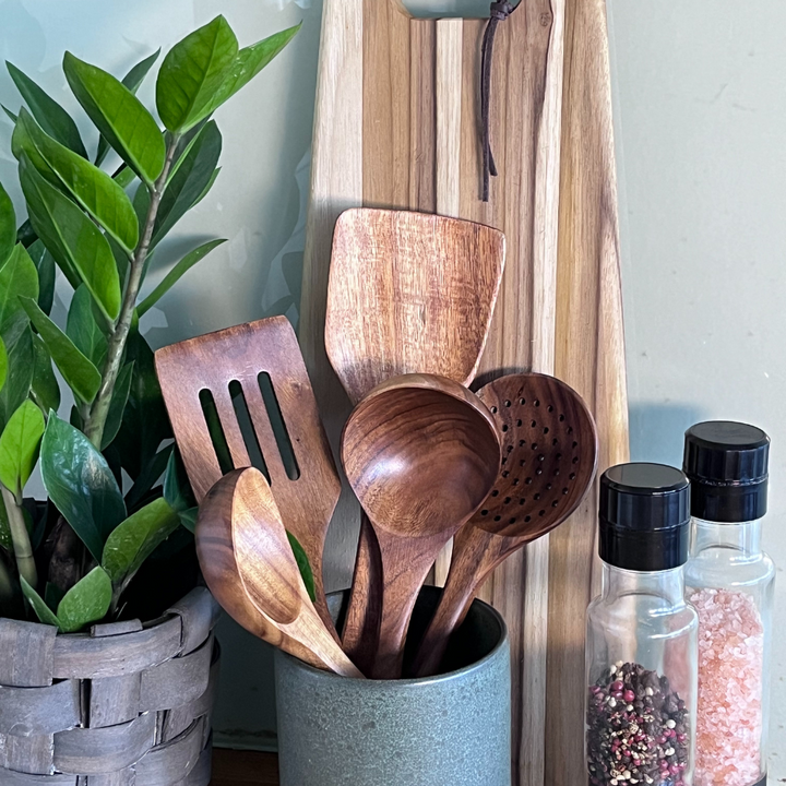 WalnutCraft - Juego De Utensilios De Cocina En Nogal (5 piezas)