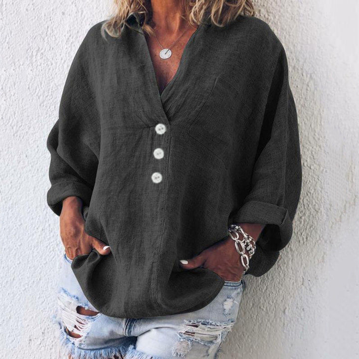 Twila - Camisa De Lino De algodón De Manga Larga