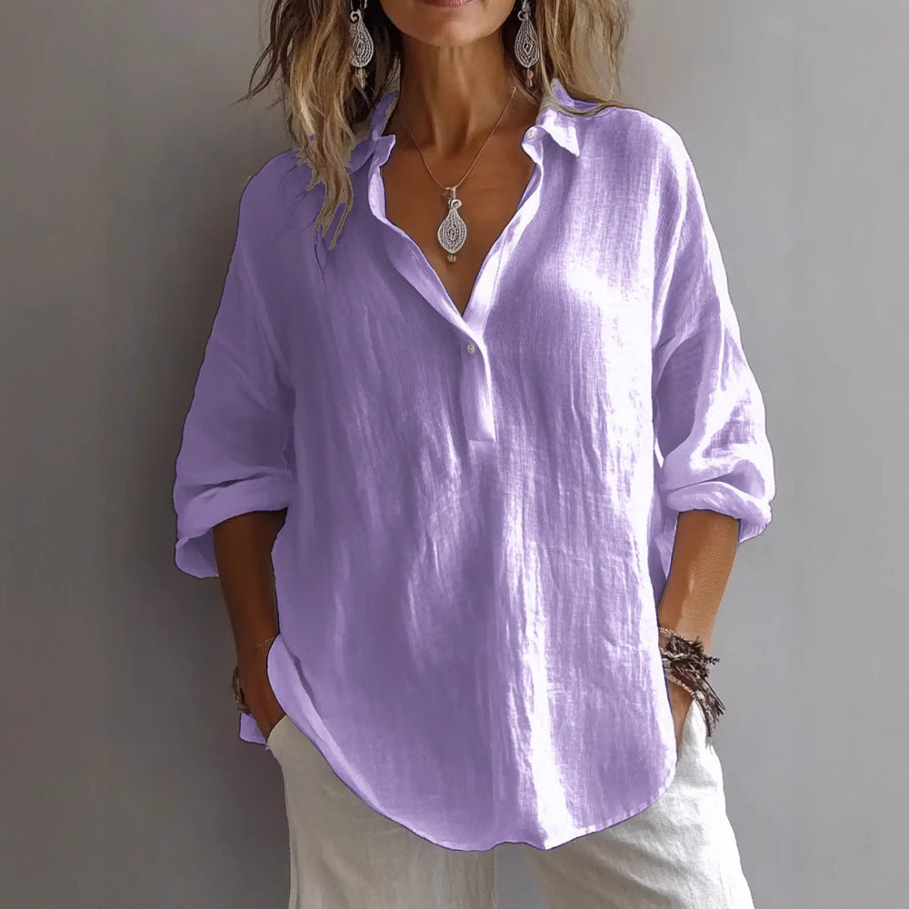 Fotoula - Elegante Blusa Con Cuello En V