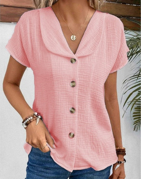 Anthousa - Top con Cuello y Botones