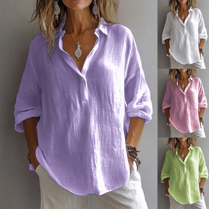 Fotoula - Elegante Blusa Con Cuello En V