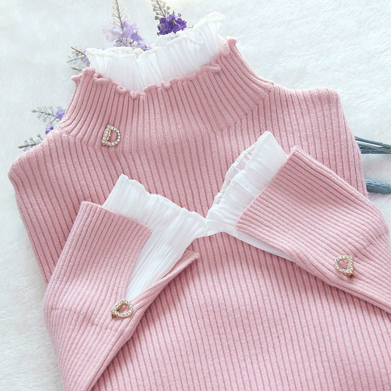 Leta - Elegante Jersey de Cuello Alto