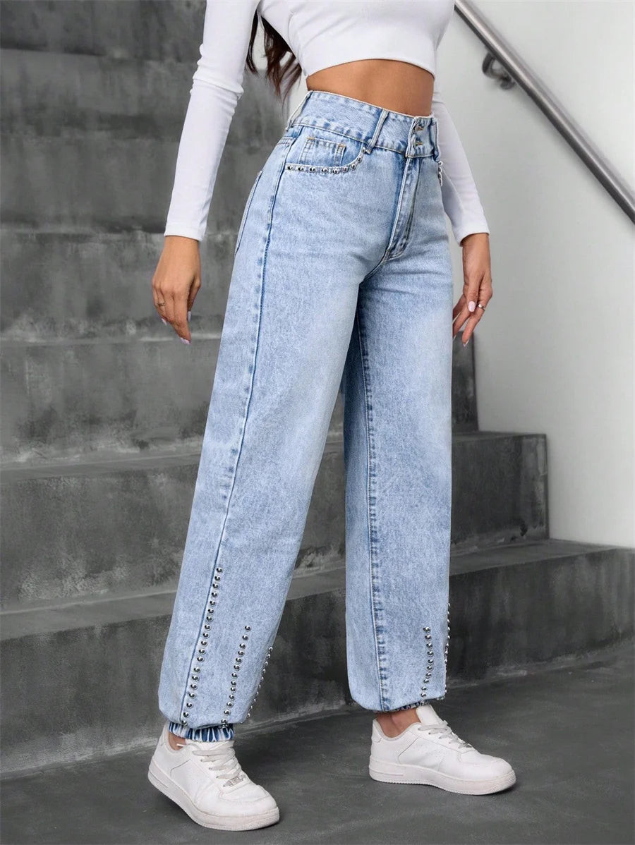 Friedel - Pantalones Vaqueros de Cintura Alta