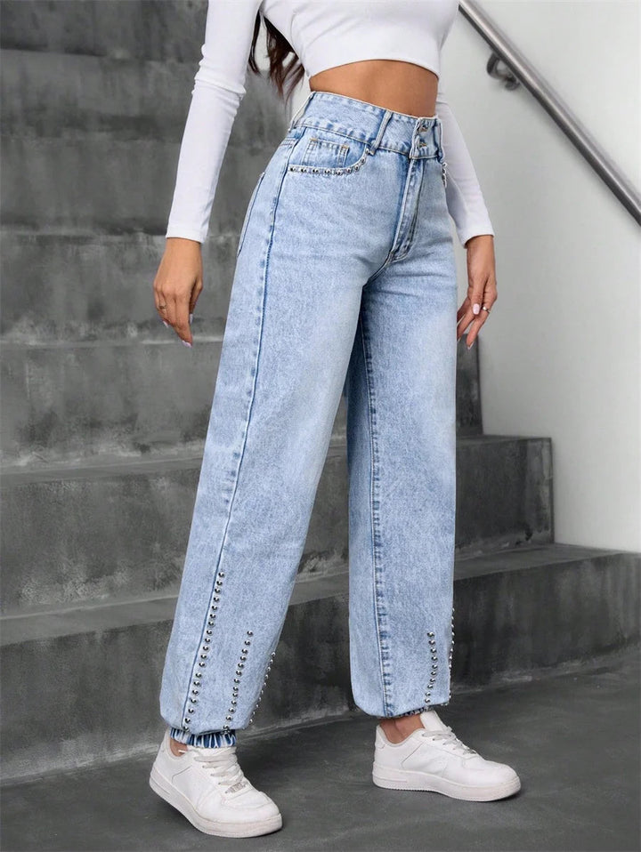 Friedel - Pantalones Vaqueros de Cintura Alta