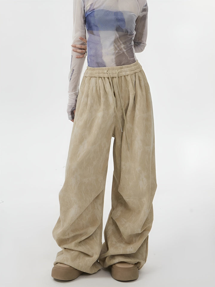 Natasia - Pantalones De Pierna Ancha y Cintura Elástica
