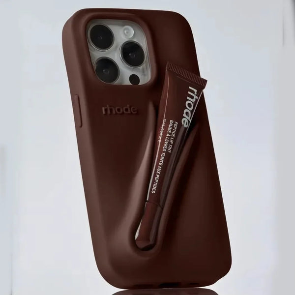LuxeLoop - Funda de Silicona Para iPhone con Soporte Para Pintalabios