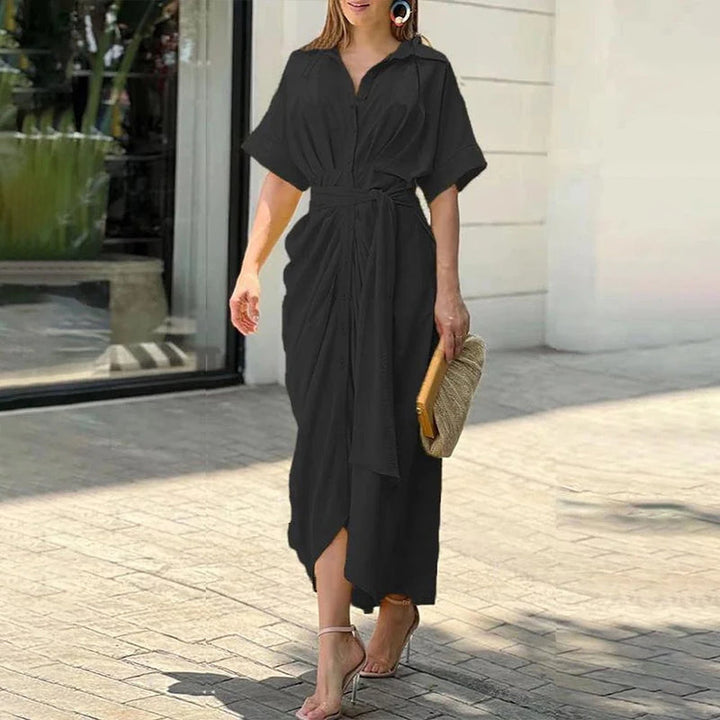 Karima - Vestido de Manga Corta con Cuello