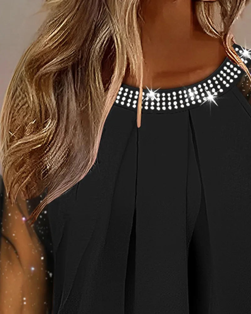 Hilda - Elegante Top De Malla Con Lentejuelas