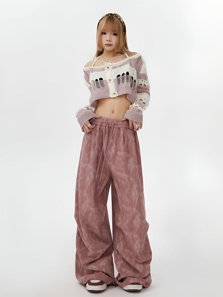 Natasia - Pantalones De Pierna Ancha y Cintura Elástica