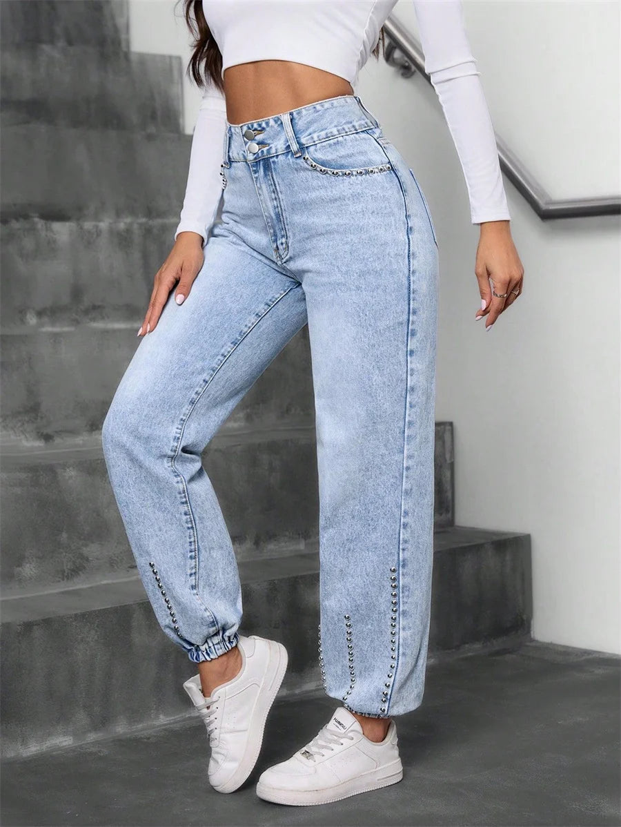 Friedel - Pantalones Vaqueros de Cintura Alta