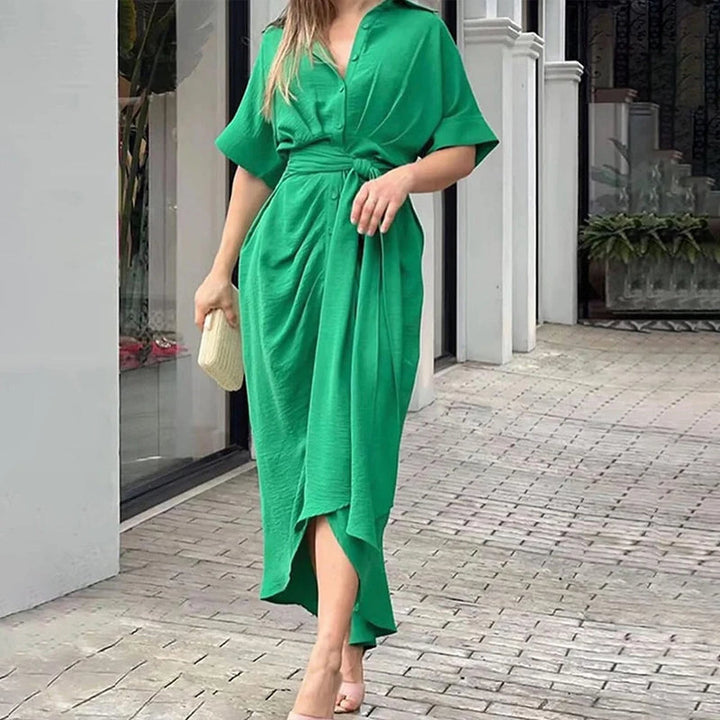 Karima - Vestido de Manga Corta con Cuello