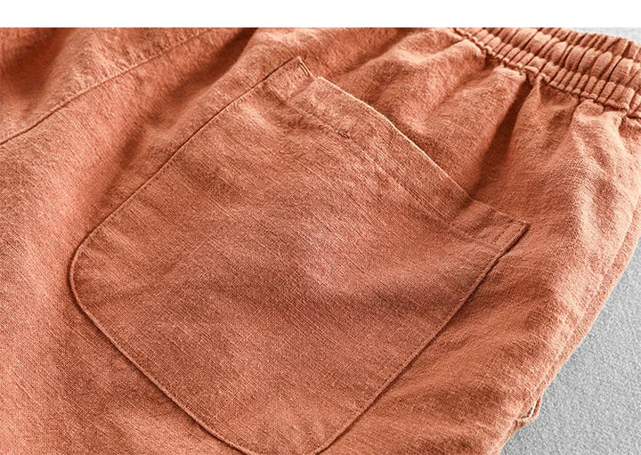 Leo - Pantalones Cortos De Lino Informales