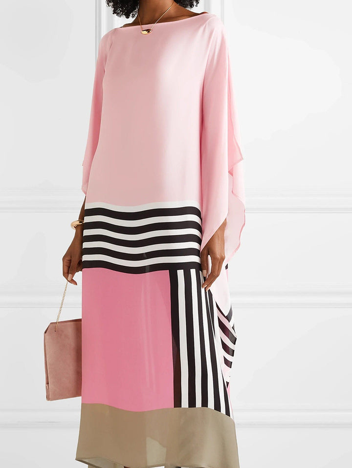 Shraddha - Vestido Patchwork Con Estampado De Rayas