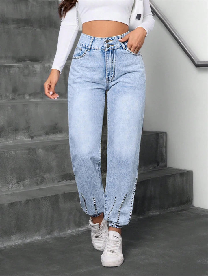 Friedel - Pantalones Vaqueros de Cintura Alta
