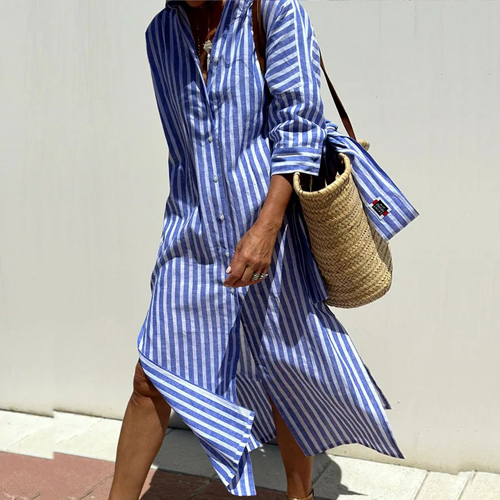 Niyara - Vestido Camisero a Rayas