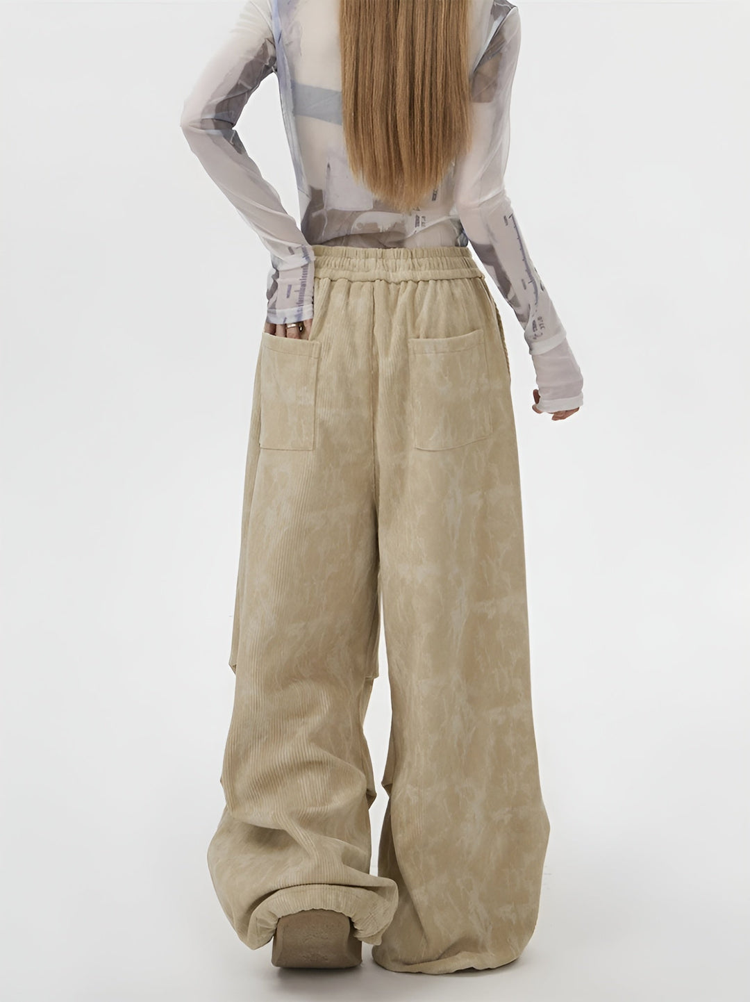 Natasia - Pantalones De Pierna Ancha y Cintura Elástica