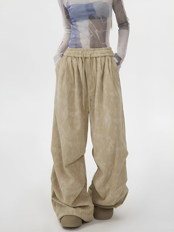 Natasia - Pantalones De Pierna Ancha y Cintura Elástica