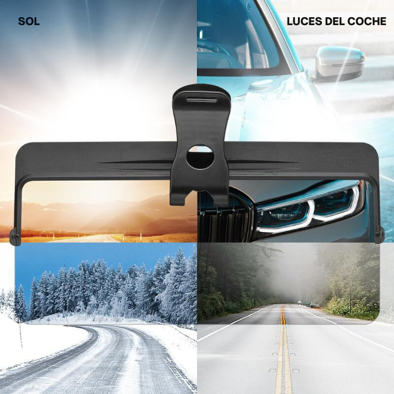 VisionClear - Parasol Universal Para Coche Con Protección Antideslumbrante Polarizada