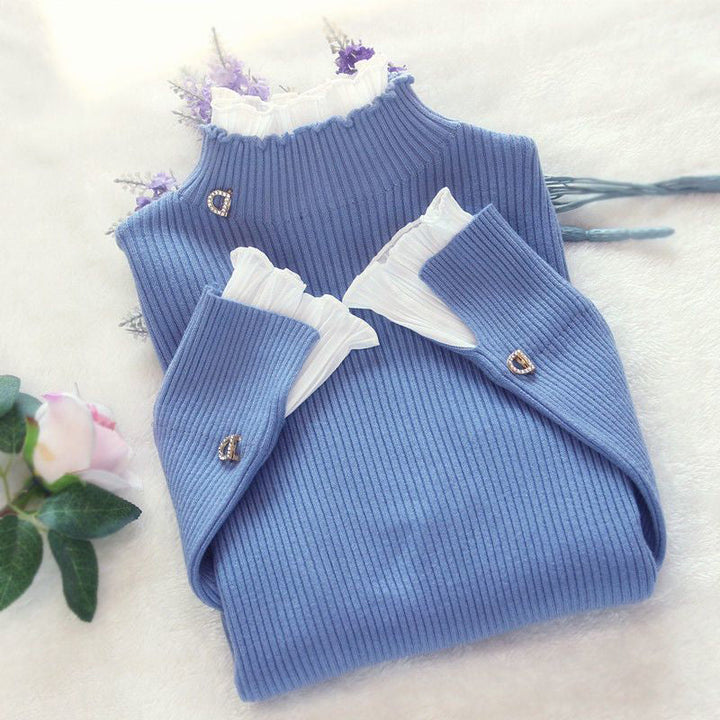 Leta - Elegante Jersey de Cuello Alto
