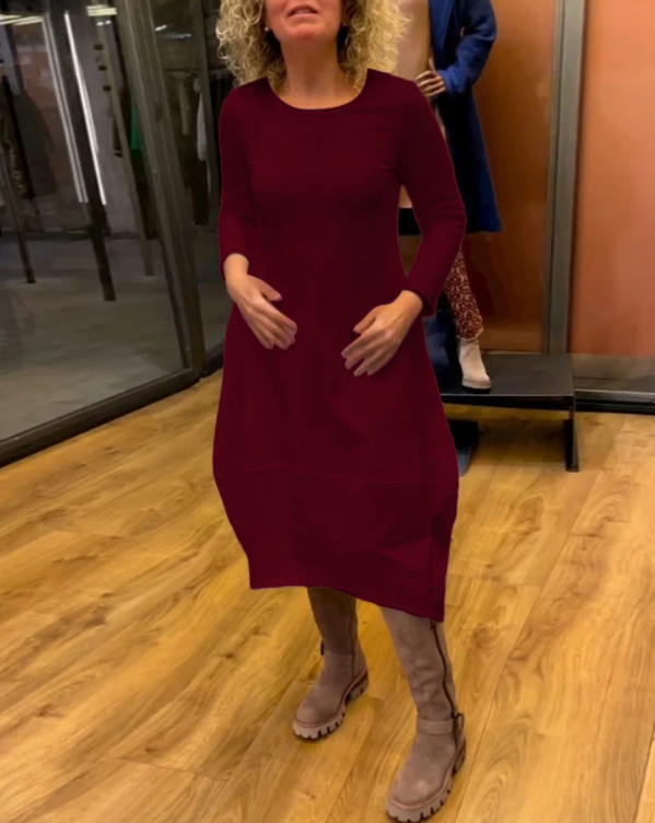 Cla - Vestido Midi Negro Con Bolsillos