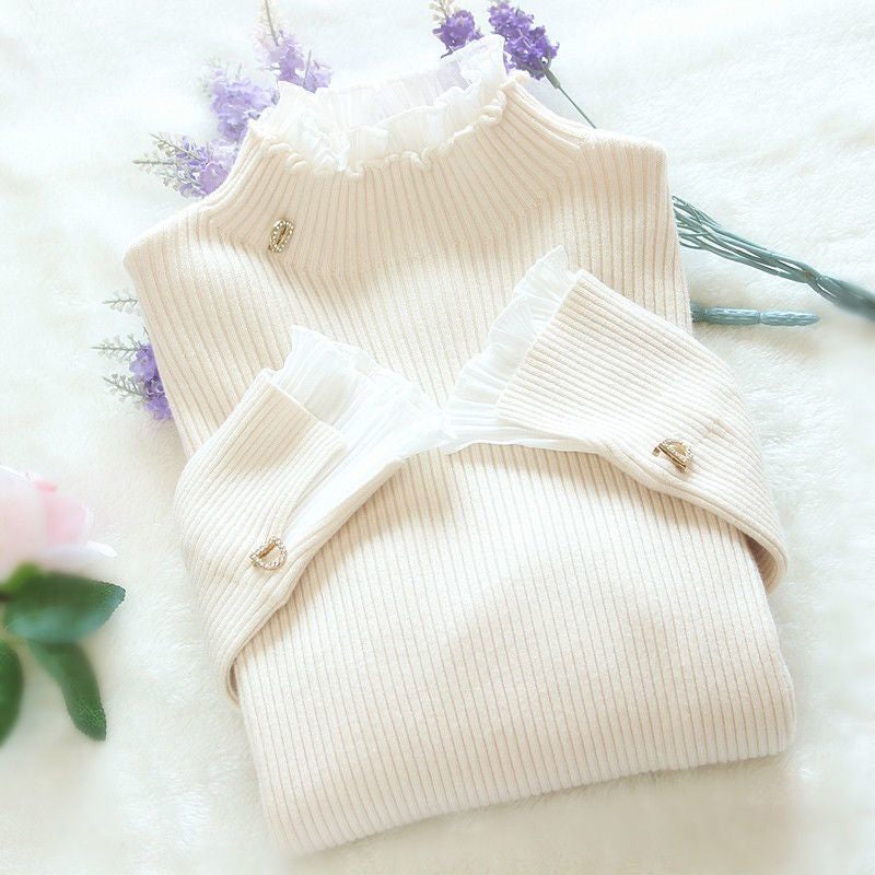 Leta - Elegante Jersey de Cuello Alto