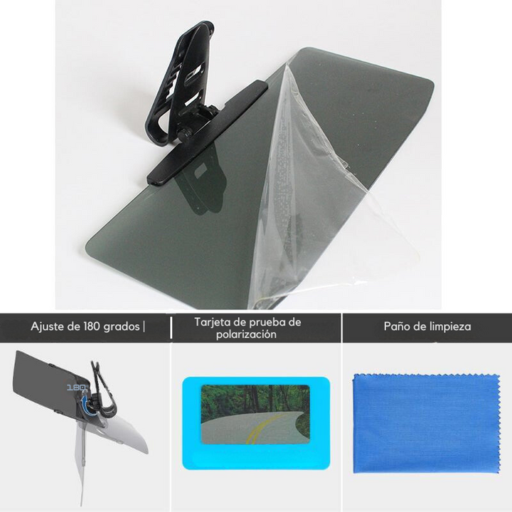 VisionClear - Parasol Universal Para Coche Con Protección Antideslumbrante Polarizada