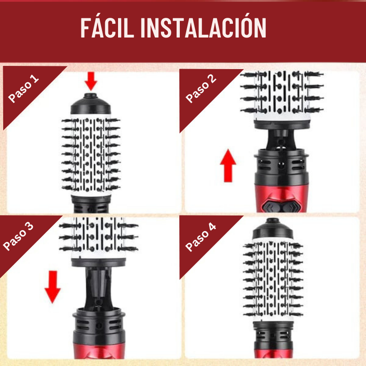 CurlFlow - Plancha de Aire Caliente y Secador Giratorio 2 en 1