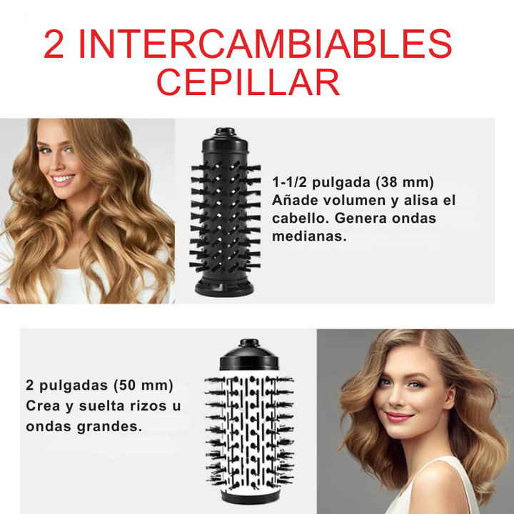 CurlFlow - Plancha de Aire Caliente y Secador Giratorio 2 en 1