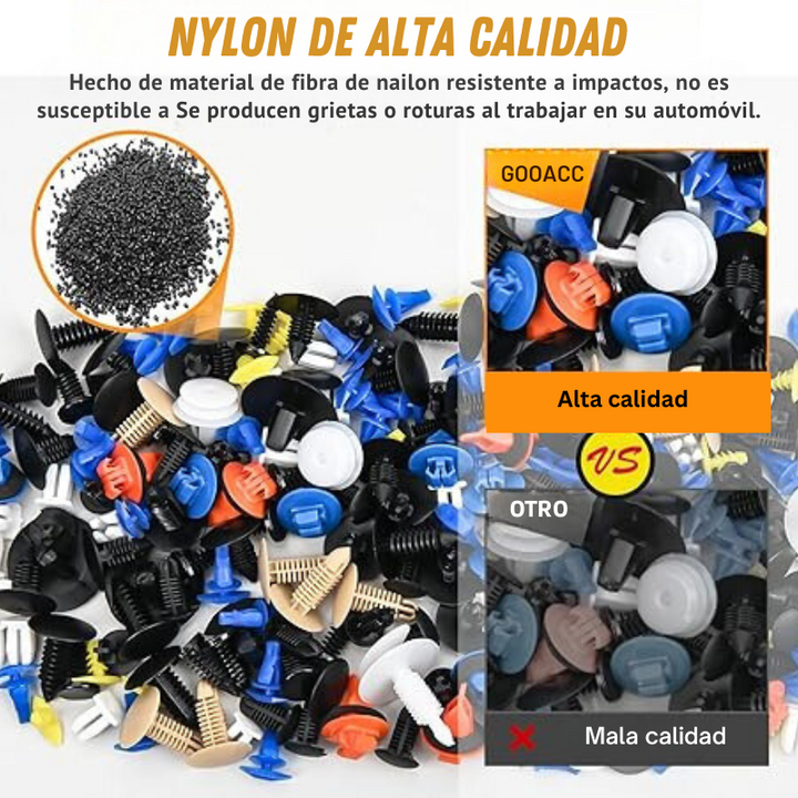ClipMaster - 725 Piezas De Clips De Retención Para Coche y Removedor De Cierres