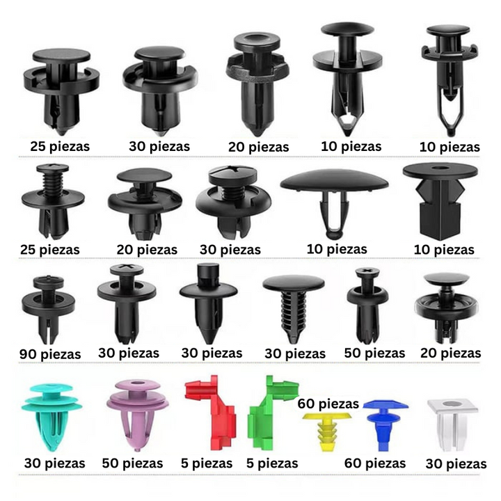 ClipMaster - 725 Piezas De Clips De Retención Para Coche y Removedor De Cierres