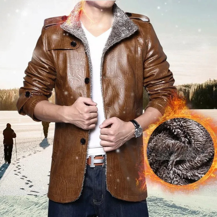 Hiram - Chaqueta de Piel Con Forro Polar