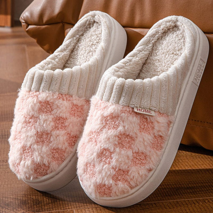 Yolan - Zapatillas de Casa Suaves a Cuadros