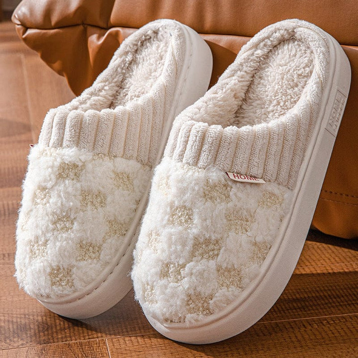 Yolan - Zapatillas de Casa Suaves a Cuadros
