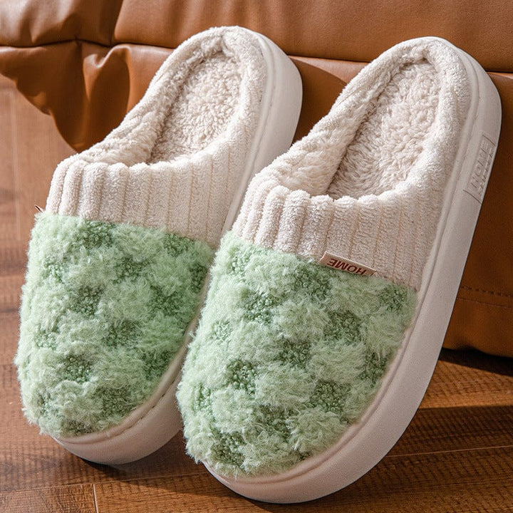 Yolan - Zapatillas de Casa Suaves a Cuadros