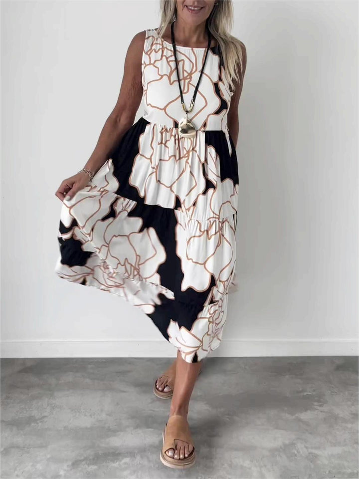 Hertha - Vestido sin Mangas Estampado Wanda