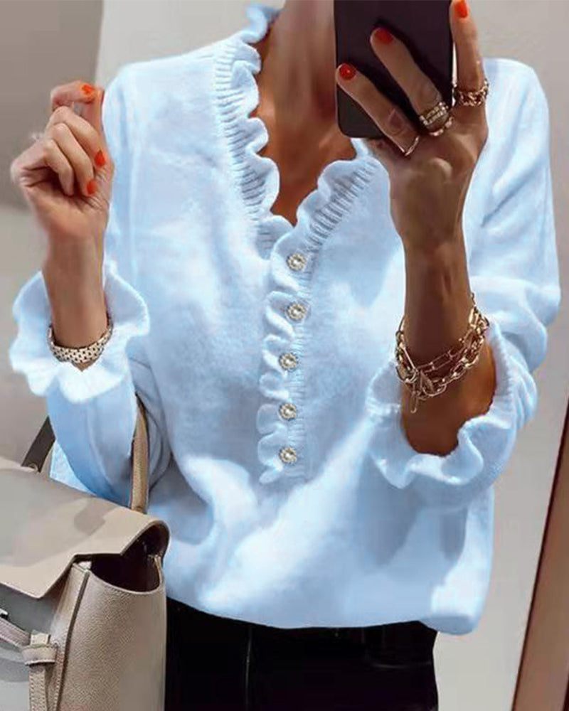 Ksenja - Blusa Abotonada Arrugada