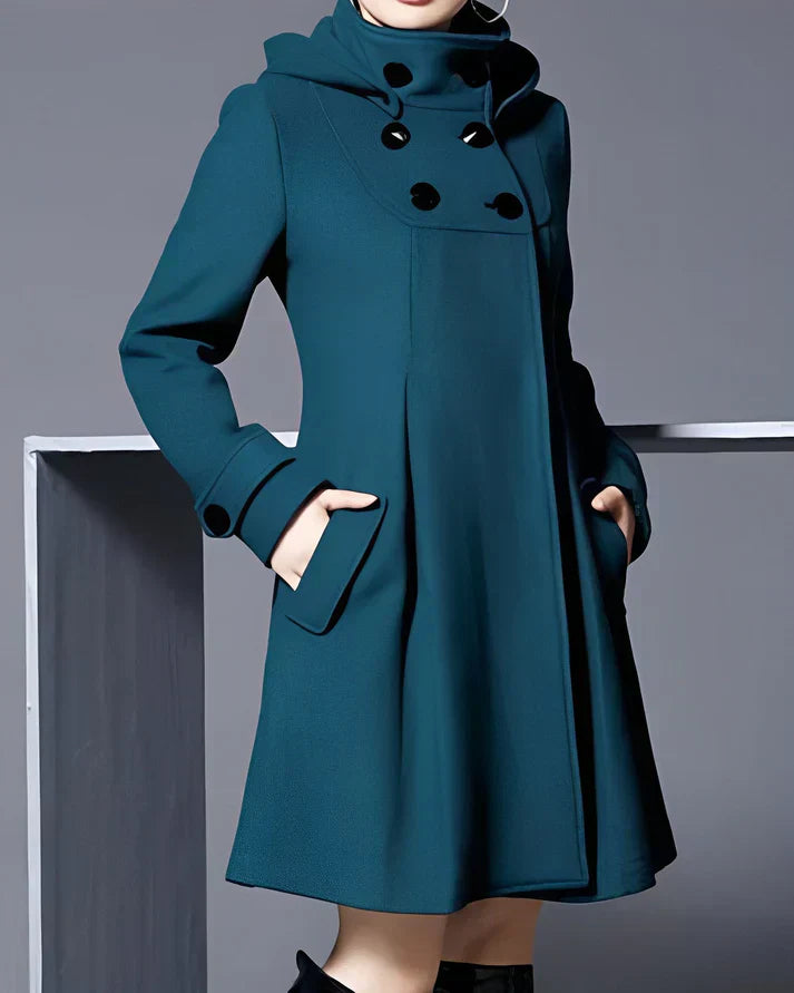 Bluebell - Elegante Abrigo De Lana Con Capucha