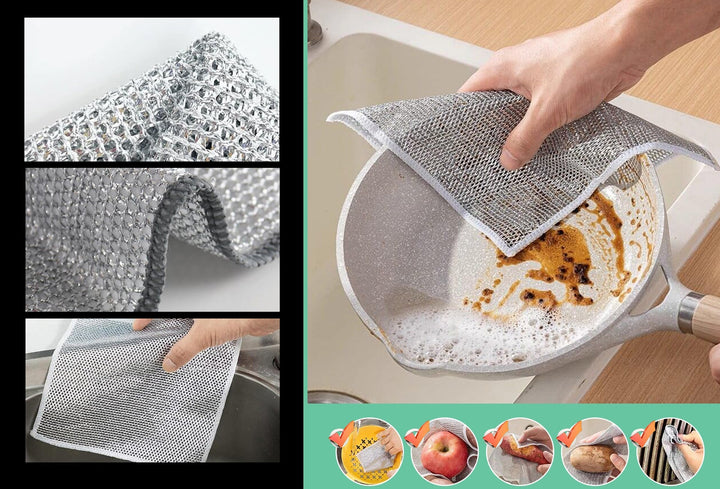 ScrubWire - Paños De Cocina De Alambre Multifuncionales Para Uso en Seco y En Húmedo