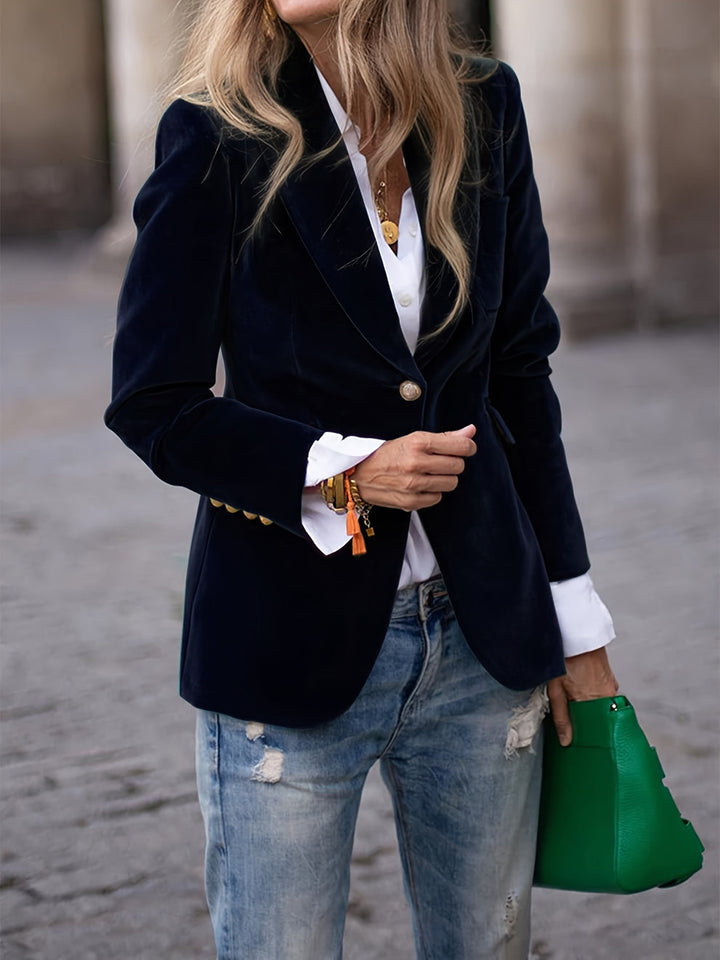 Desiree - Blazer Elegante Retro de un Solo Botón