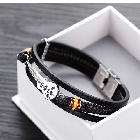 Nebil - Pulsera única Hecha a Mano de Cuero de Alta Calidad