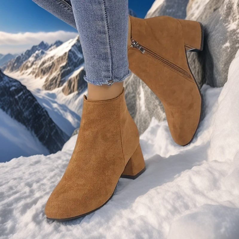 Fanya - Botines de Tacón Cuadrado Chic