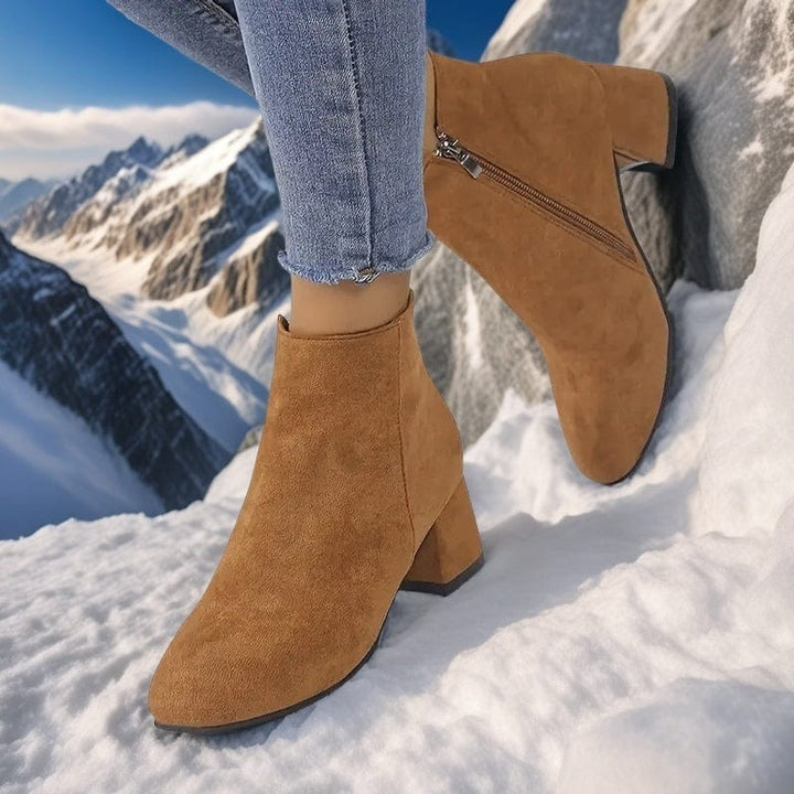 Fanya - Botines de Tacón Cuadrado Chic
