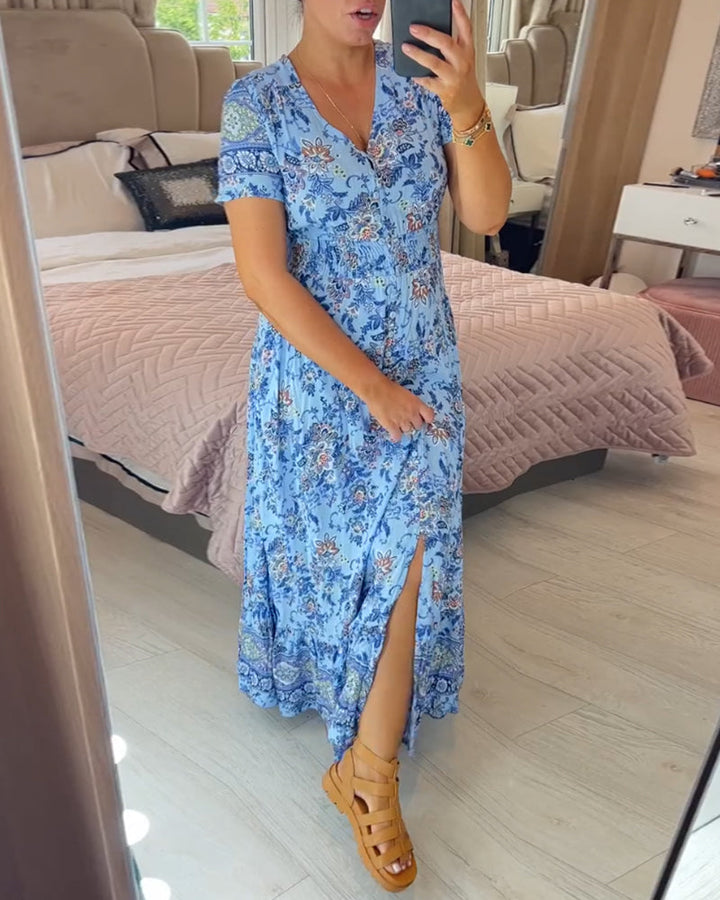 Wibia - Vestido con Estampado Floral y Cuello en V