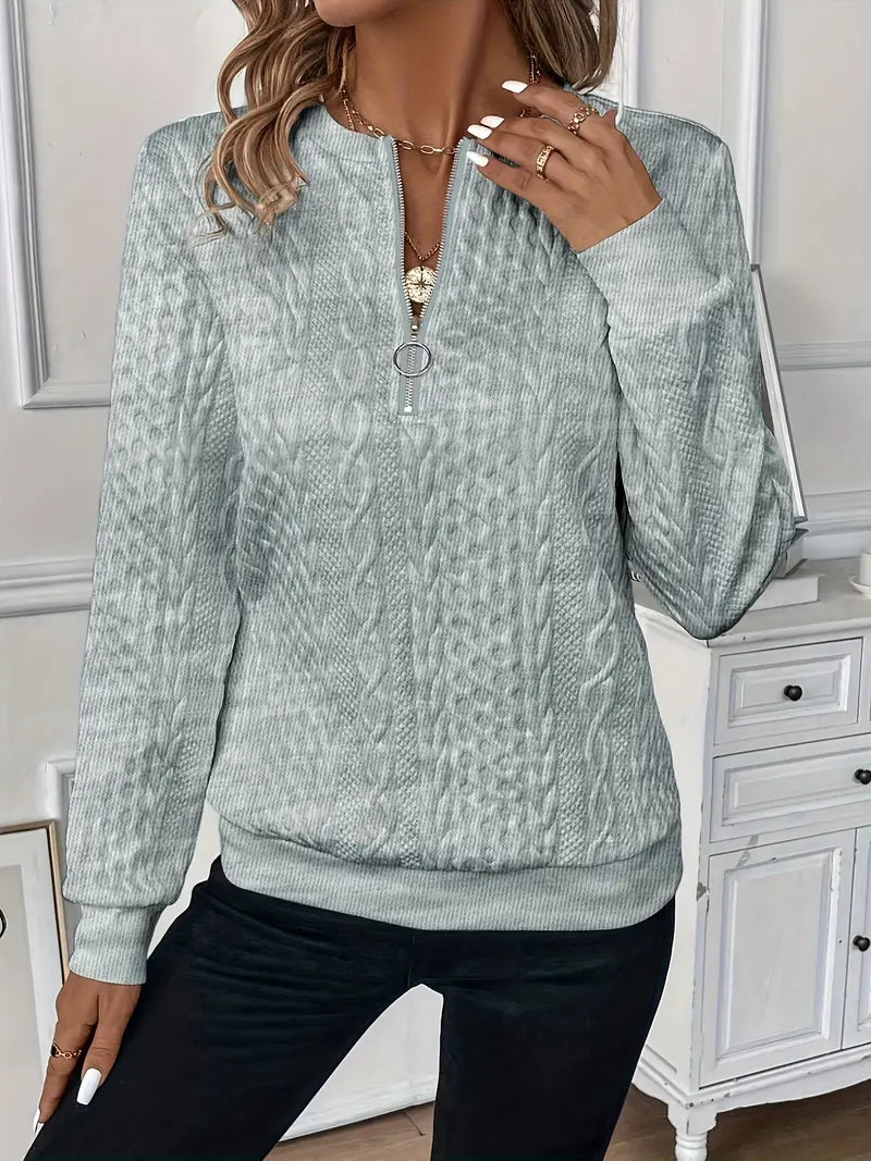 Erna - Elegante jersey con cremallera para mayor comodidad y estilo