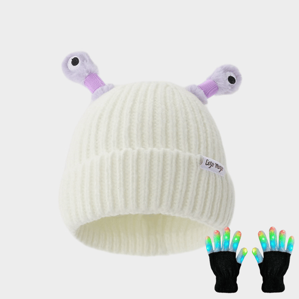 GlowTots - Gorro De Invierno Para Padres e Hijos de Un Simpático Monstruito Brillante