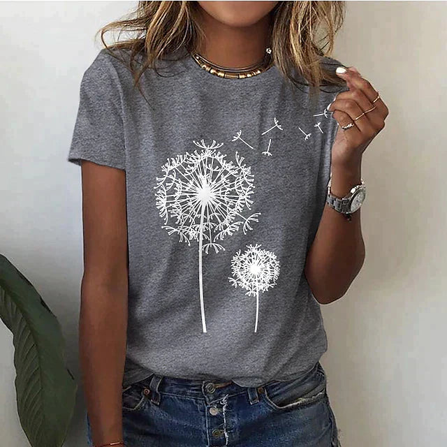Rafaela - Camiseta Elegante Con Estampado De Diente De León