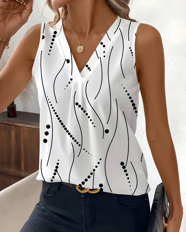 Thea - Blusa Sin Mangas Con Cuello En V