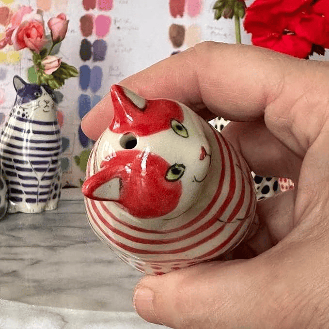 CatCraze - Colección de Jarrones con Gatos Pintados a Mano