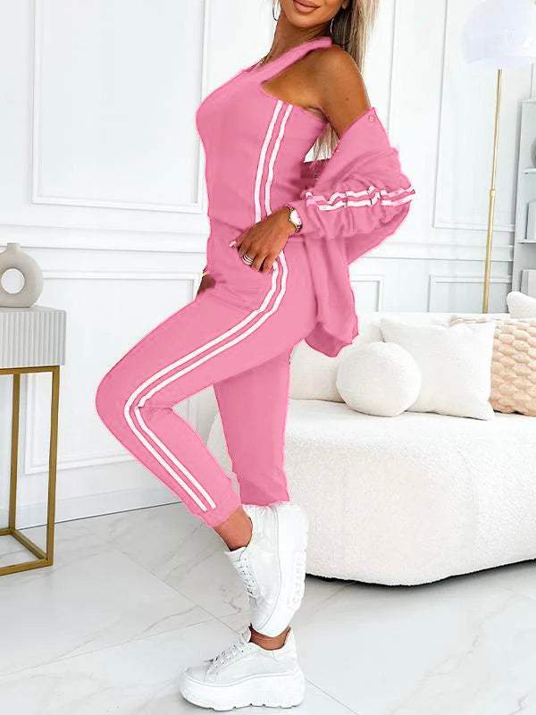 Kendra - Cuello Redondo Chaqueta Y Pantalón Juego de 3 Piezas